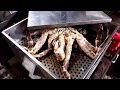 KOREAN STREET FOOD - King Crab - Preparing large snow crab in KOREA SEAFOOD MARKET