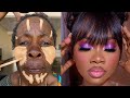 MUST WATCH 👆🏻🔥😱 SHE WAS TRANSFORMED TO BRIDE 😳 GELE  AND MAKEUP TRANSFORMATION💄MAKEUP TUTORIAL