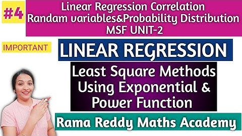 JNTUH MSF | Linear Regression | Fitting a Exponential & power Function | Least Square Methods IMP |
