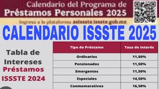 YA SALIO CALENDARIO ISSSTE PAGOS PRESTAMOS REGISTROS Y PENSIONADOS 2025