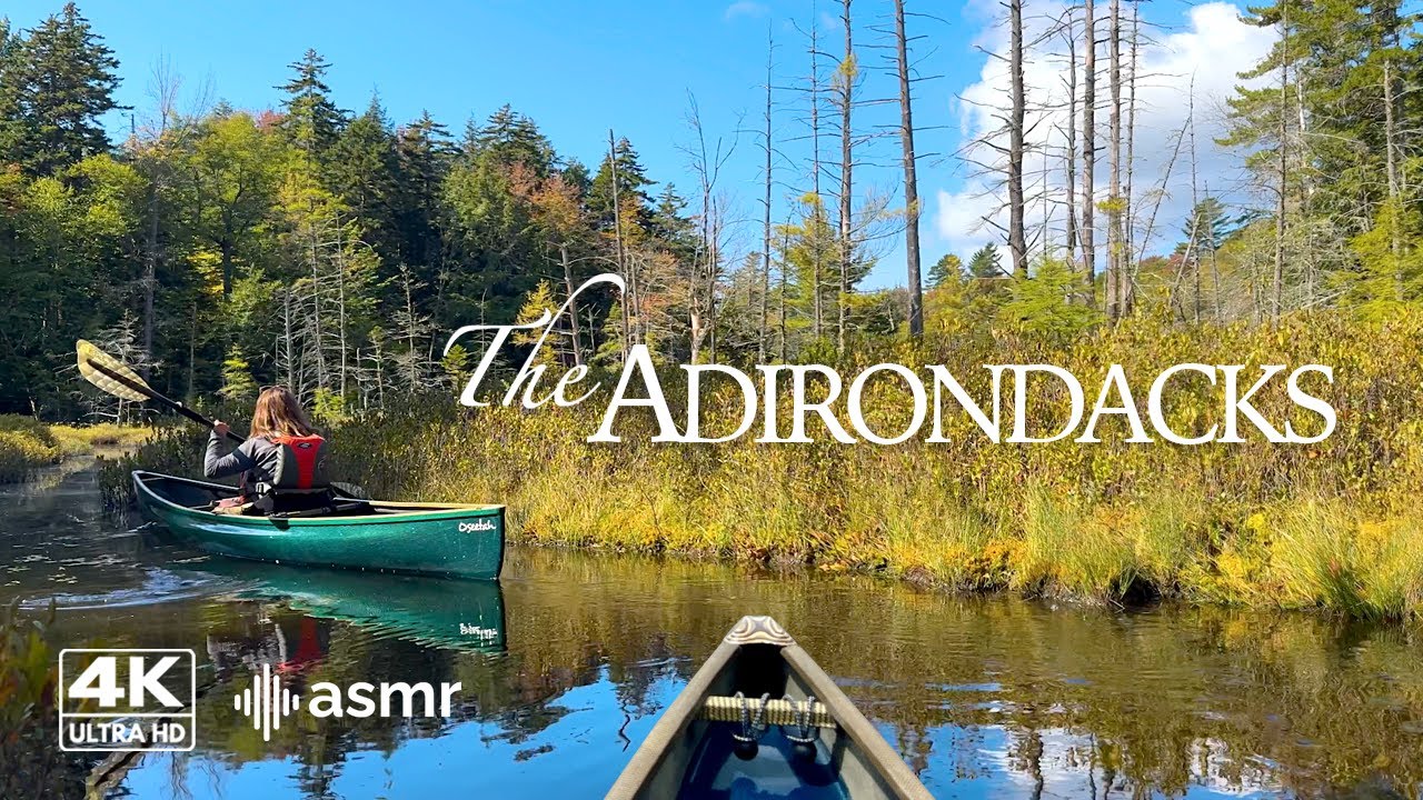 1 Hour Relaxing Canoe Video | ASMR Nature | Sleep | Study | Adirondack Paddling