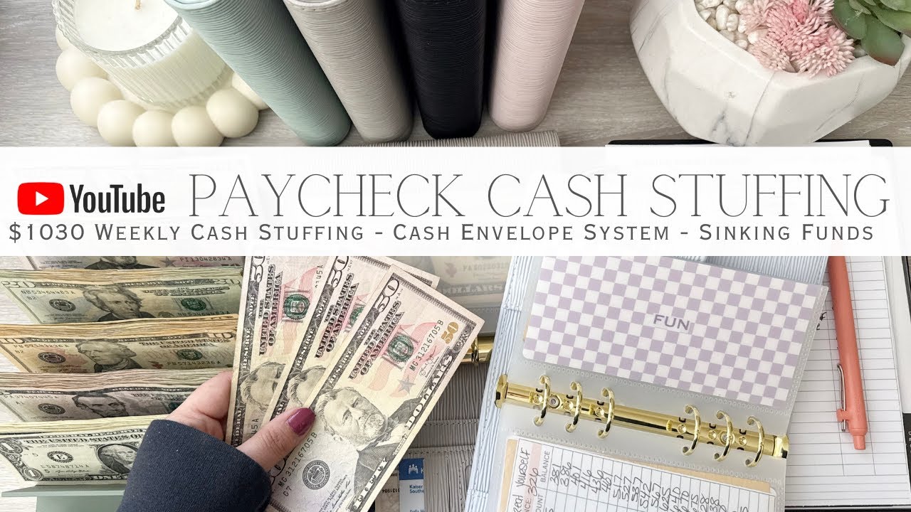 YouTube Paycheck Cash Stuffing $1030 | Weekly Cash Stuffing | Cash ...