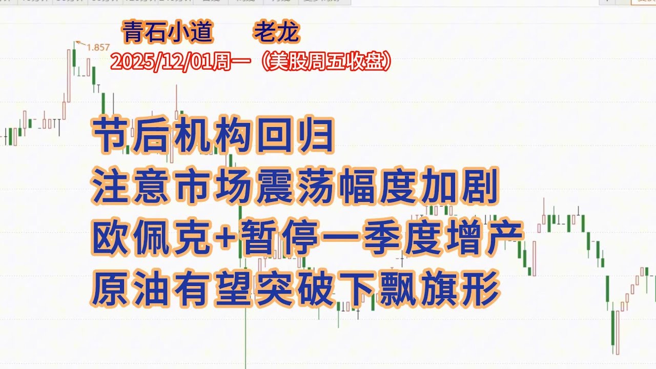 节后机构回归，注意市场震荡幅度加剧，欧佩克+暂停一季度增产，原油有望突破下飘旗形。
