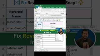 Your MIND Will Be BLOWN! 😮 This Excel Formula Fixes Reversed Names! #shorts