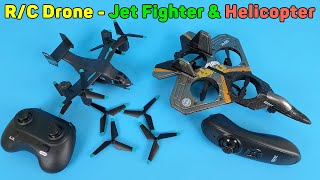 RC Drone Mini - V17 Jet Fighter Stunt And LM19 Helicopter, Remote Control | Unboxing &amp; Review