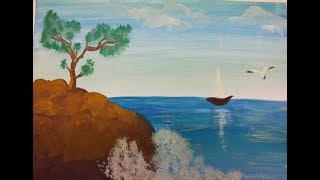 Как нарисовать морской пейзаж. Как нарисовать морской пейзаж.