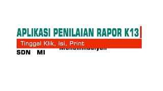 Aplikasi Rapor K13 SCI Media
