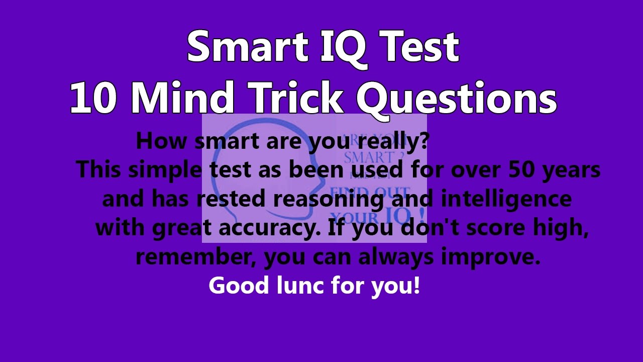 Smart IQ Test 10 Mind Trick Questions  YouTube