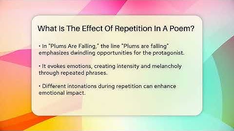 What Is The Effect Of Repetition In A Poem? - Tales And Texts