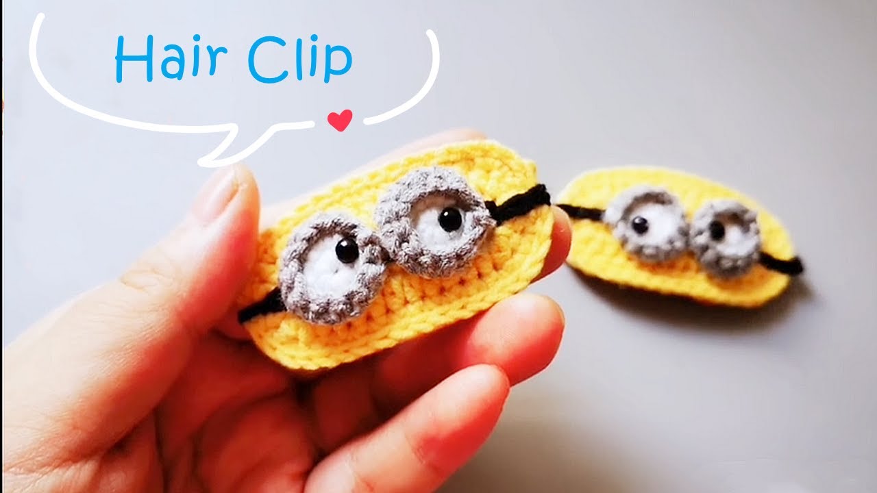 crochet Minion Hair Clip