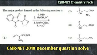 Csirnet 2019 December Partc Organic Chemistry Question Solving
