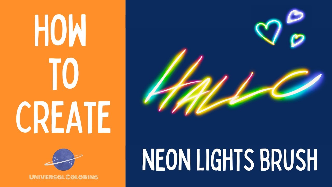 How to create a Neon Light Brush in Procreate - YouTube
