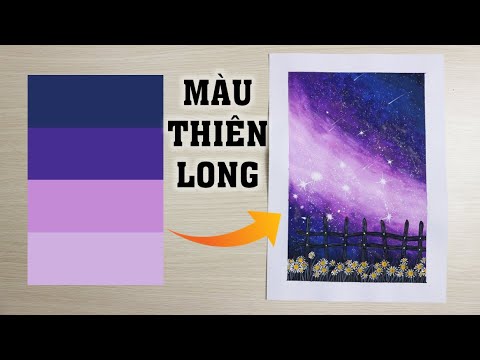 Giấy A4 Màu Xanh Dương Đậm - ART#51|Màu nước Thiên Long – Giấy A4| Tranh galaxy | Watercolor Tutorial for beginners| Landscape