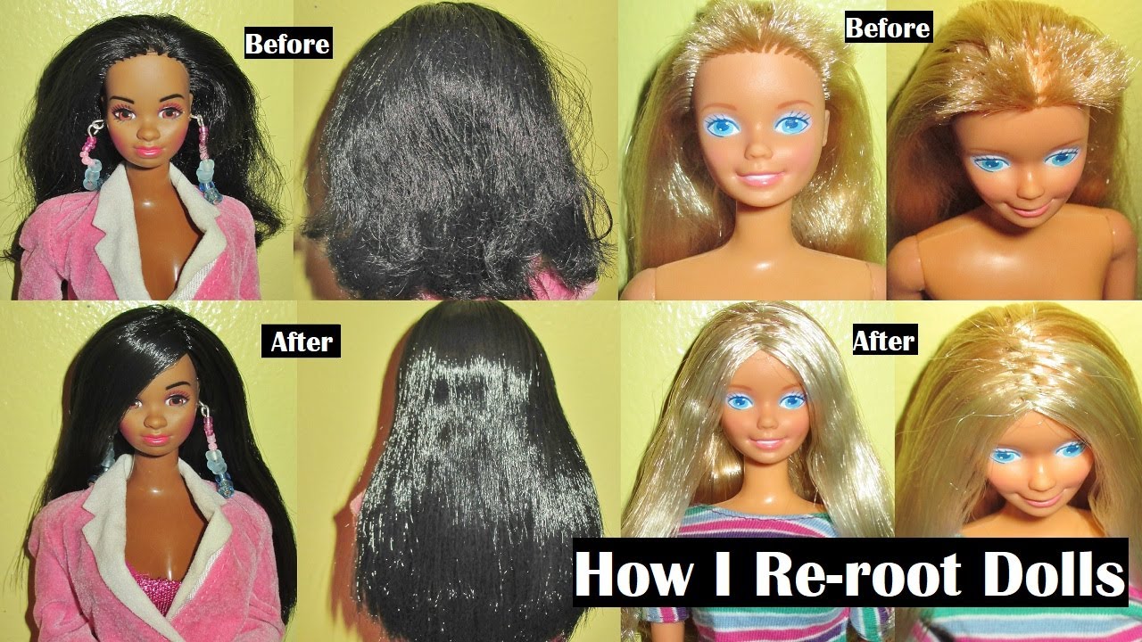 DIY Doll hair rerooting tutorial - no glue