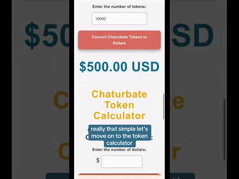 Try This Simple Chaturbate Token Converter And Calculator Tool