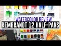 Review & demo - Rembrandt Watercolors Metal Tin of 12 Colors