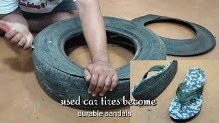 Durable sandal from used  tires
