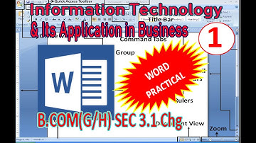 MS WORD PRACTICAL FOR B.COM(H/G)