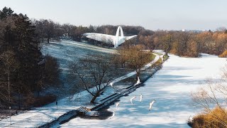 Park Kasprowicza w Szczecinie Zimą