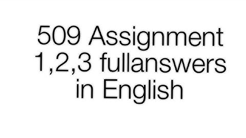 509 Assignment 1,2,3 full answers in english