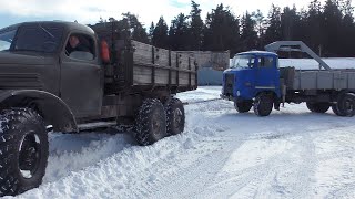 Заводим грузовик IFA W50 в большой мороз! Завезли дрова на ЗиЛ-157 и тест драйв в снегу!