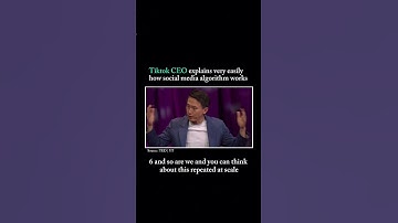 Tiktok CEO explains how social media algorithm works... Watch the video 🎥 |Entrepreneur | Business |