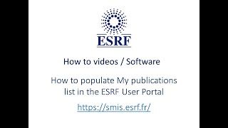 How-to populate "My Publications"