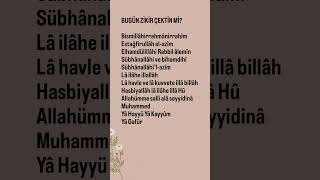 Bugün Zikir Çektin mi?