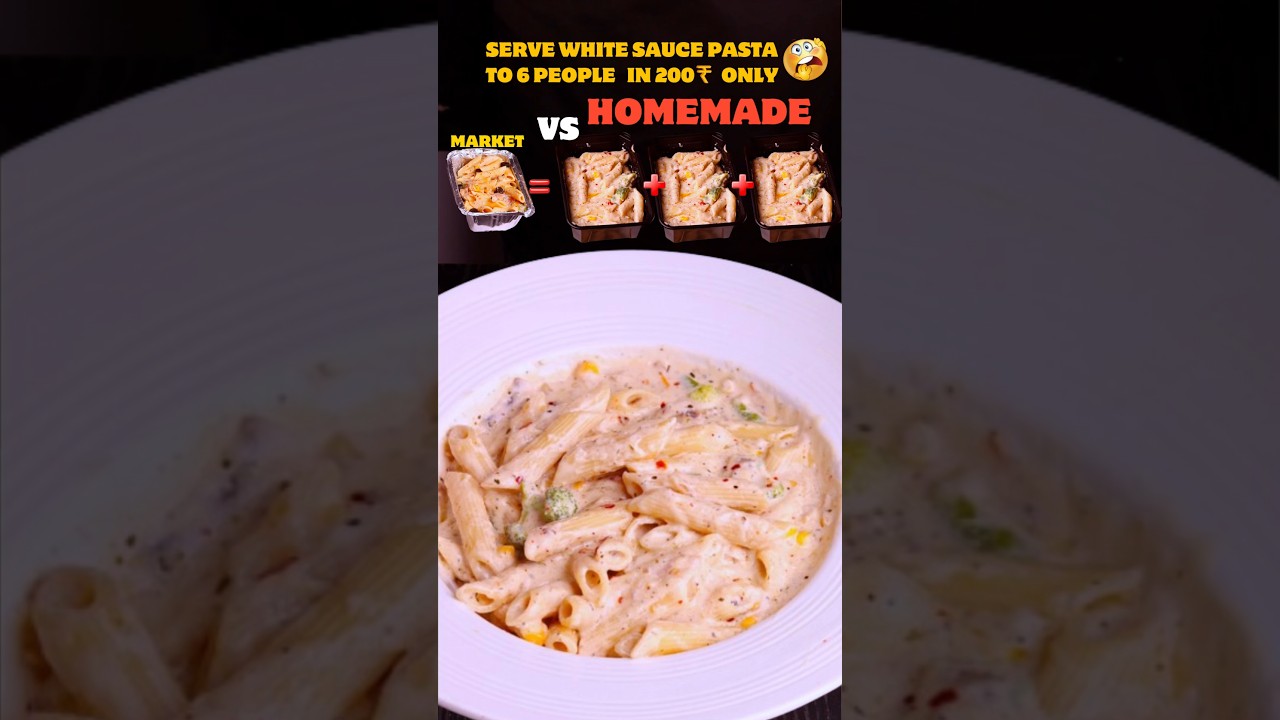 Homemade white sauce pasta better than Market||