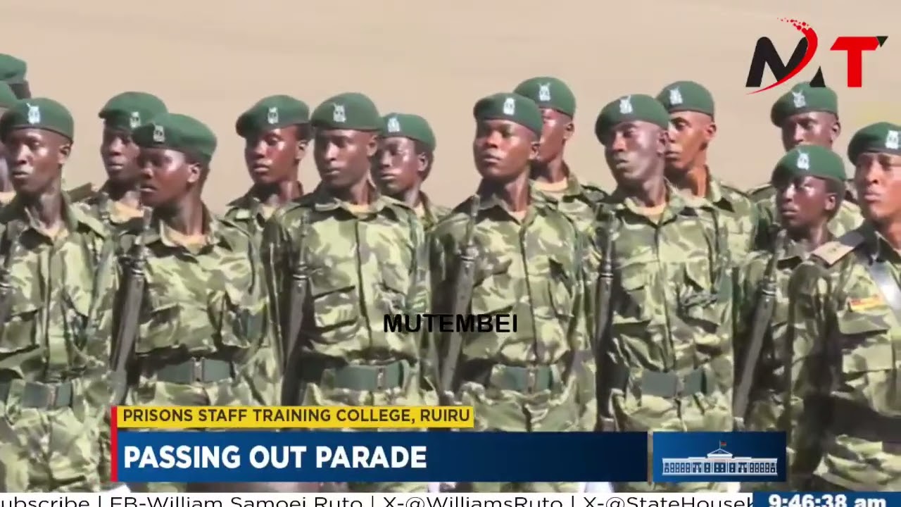 RUIRU PRISON COLLEGE PARADE SLOW MATCHING INFRONT OF RUTO HONOURING HIS AS THEY LEAVE THE FIELED!!