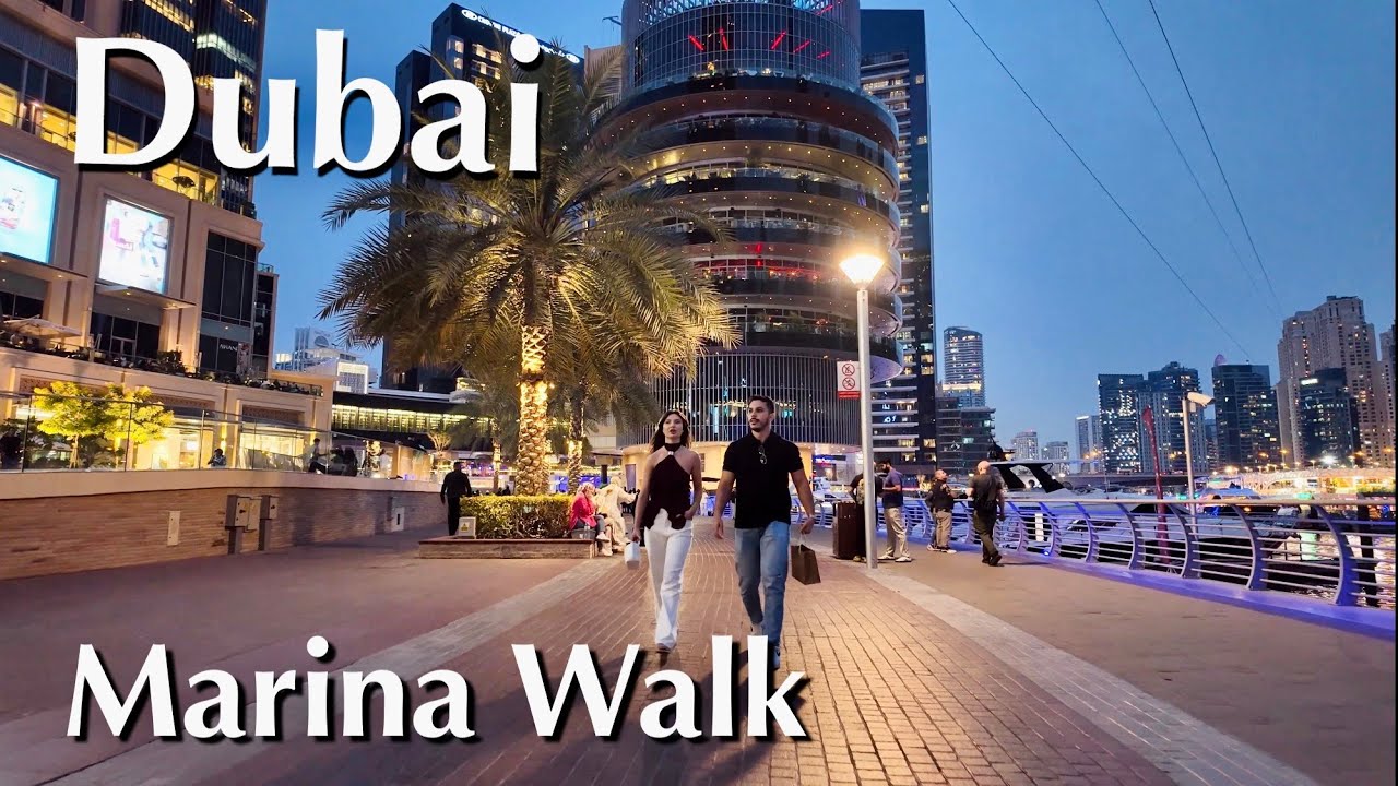 Stunning waterfront walk in 4K | Dubai Marina walking tour 