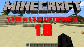 Minecraft 1.7.10 v.s. 1.7.10 Optifine v.s. Vanilla 1.8 Framerate Test! @PestVic