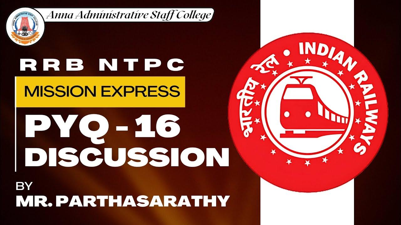 PYQ - 16 | Full Test | Clear RRB NTPC Exam in First Attempt by Mr ...