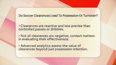 Do Soccer Clearances Lead To Possession Or Turnover? - Soccer Stats Vault