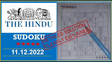 How to Solve 5 Star Hindu  Sudoku Dec 11,  2022 -  Step By Step Solution