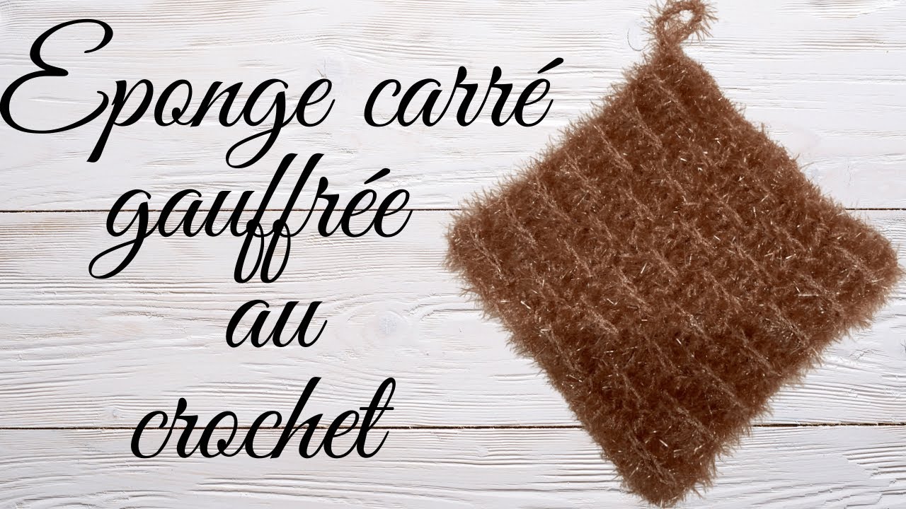 Comment faire une éponge carré gaufrée au crochet, tuto en pas à pas