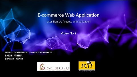 Web Programming | EShop |Task 02 |User Sign-Up Process including input Validation