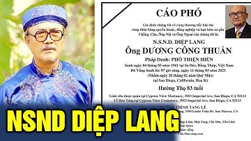 Chương Trình TANG LỄ Nghệ sĩ cải lương Diệp Lang tại Mỹ - TIN GIẢI TRÍ