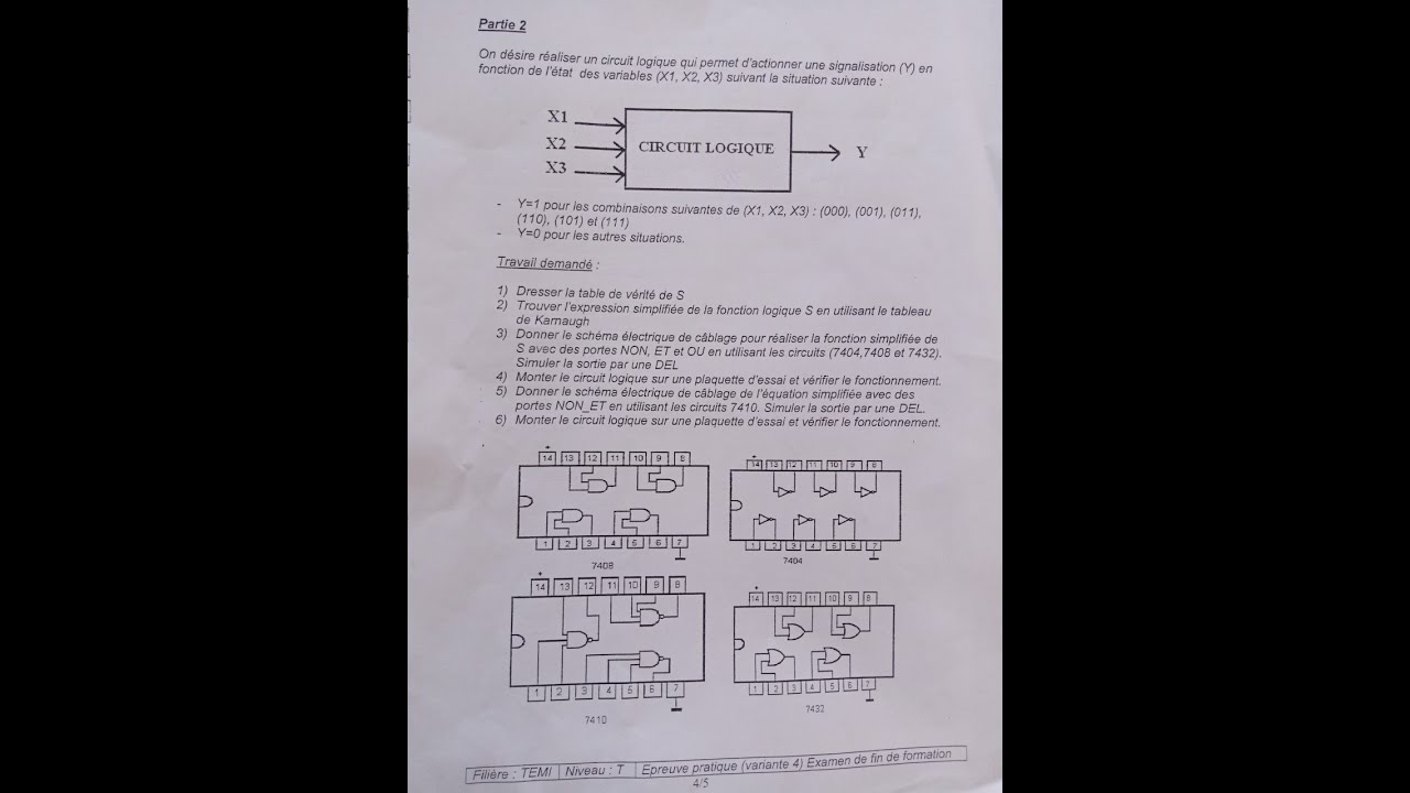 EXAMEN DE FIN DE FORMATION logique combinatoire 1