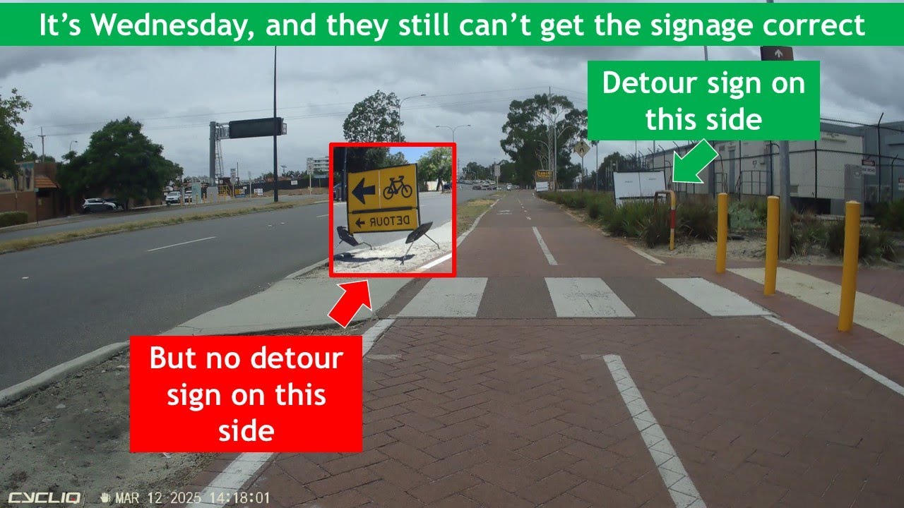 East Perth PSP detour signage review - signs are still missing