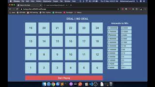 Creating DEAL or NO DEAL game using HTML, CSS and JavaScript | yusy4code screenshot 1