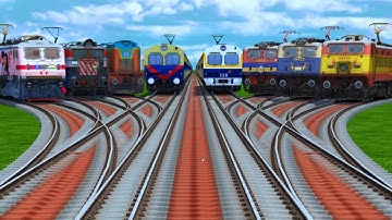 All Realistic Trains Coupling On Real Daimond😈 Railroad Tracks | indian railways beamng drive games