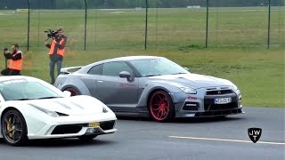 Supercar Drag Races! 458 Speciale vs GT-R, Huracan vs Turbo S & Many More!!