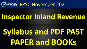 Inspector Inland Revenue Syllabus and Notes FPSC job 2021
