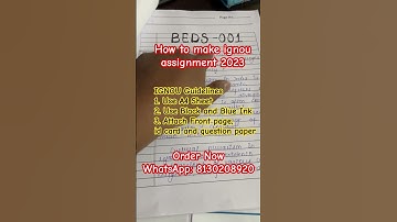How to make ignou assignment 2023 | IGNOU Assignment Kaise banaye | Order Now : 8130208920 #ignou