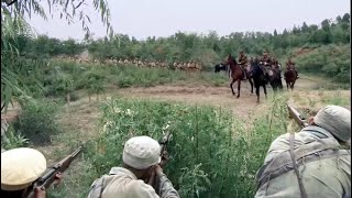 Anti-Japanese Film | Eighth Route Army ambushes a Japanese cavalry unit, instantly wiping them out