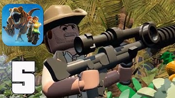 LEGO Jurassic World - Gameplay Walkthrough part 5 - T. rex Chase and The Raptor Pack (iOS, Android)