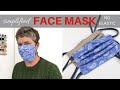 Simplified FACE MASK / No Elastic / Filter Pocket / Upcycled T-Shirt Ties