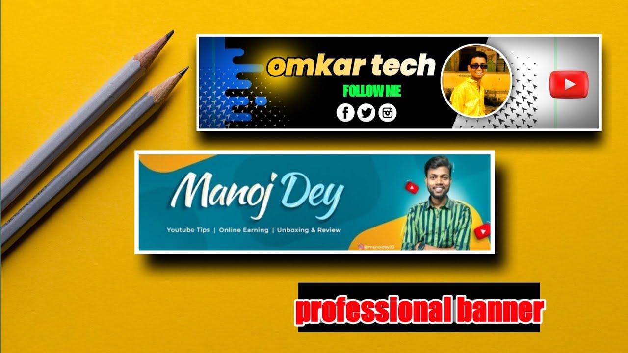 How To Make Professional YouTube Banner On Mobile | Channel Art kaise ...
