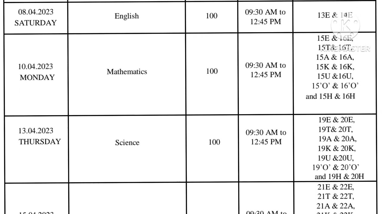 AP 10th Class Public Examination Time Table 2022-23